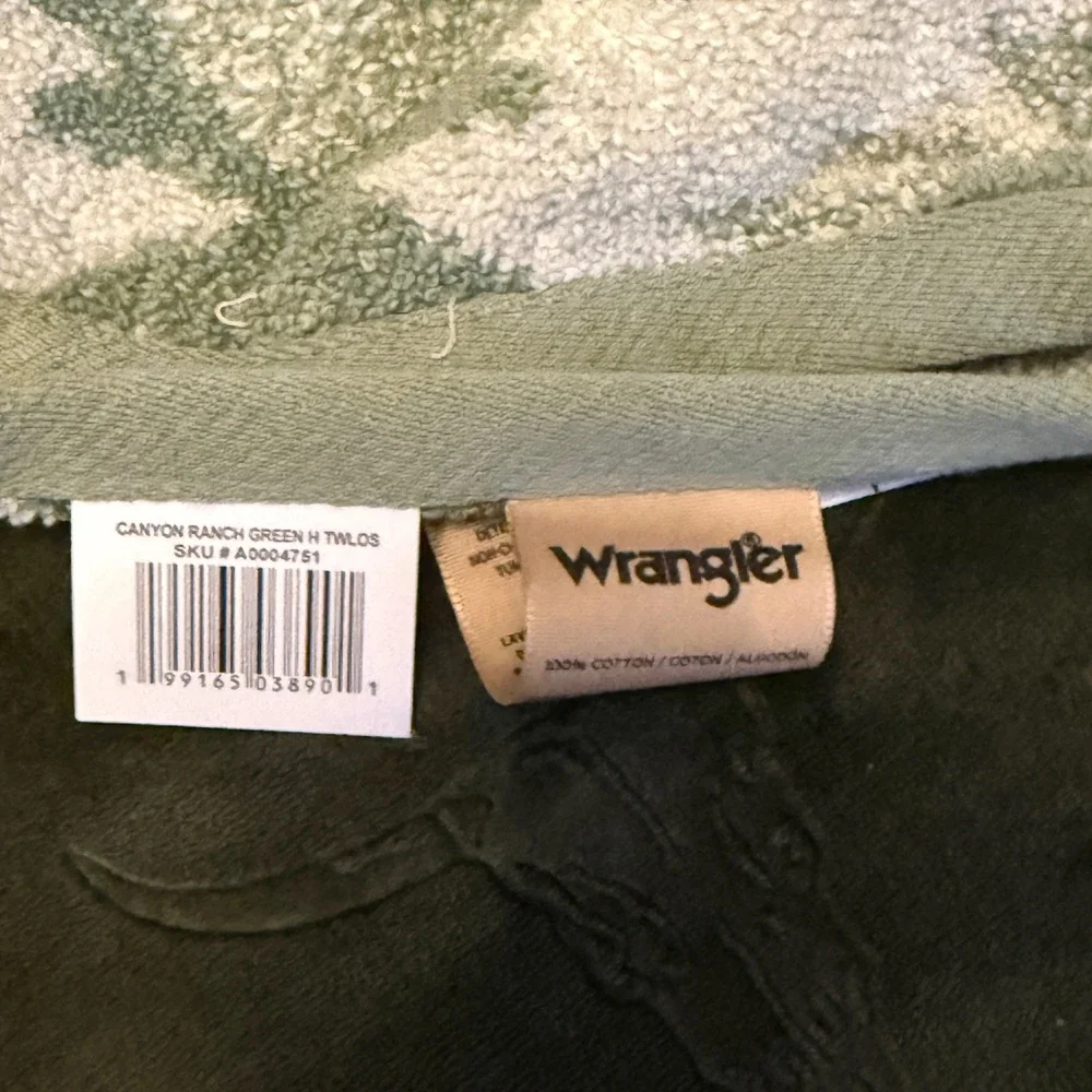 Wrangler Hand Towel Unisex OS New‎ Canyon Ranch Green Southwestern Cotton